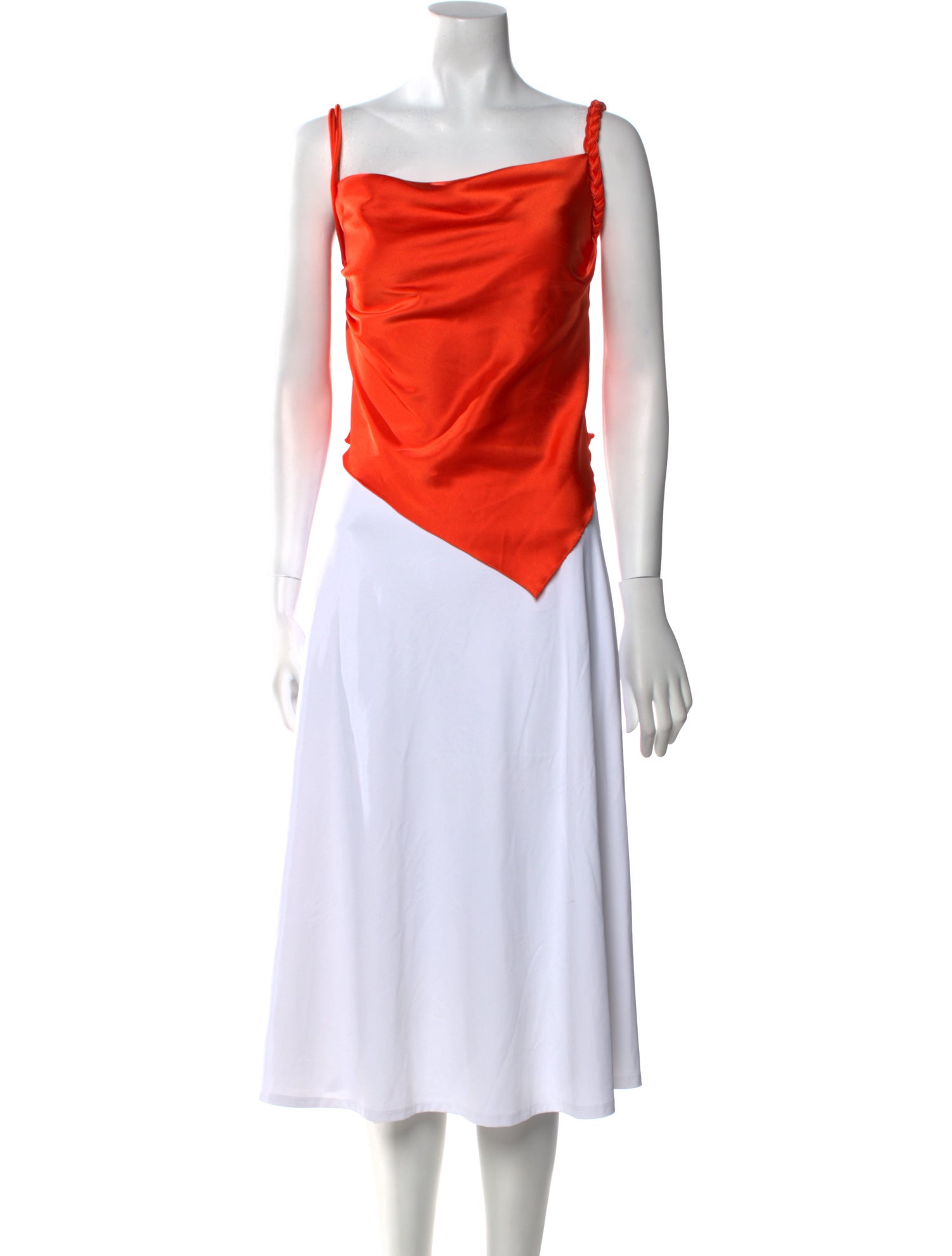 Nanushka Satin Square Neckline Crop Top