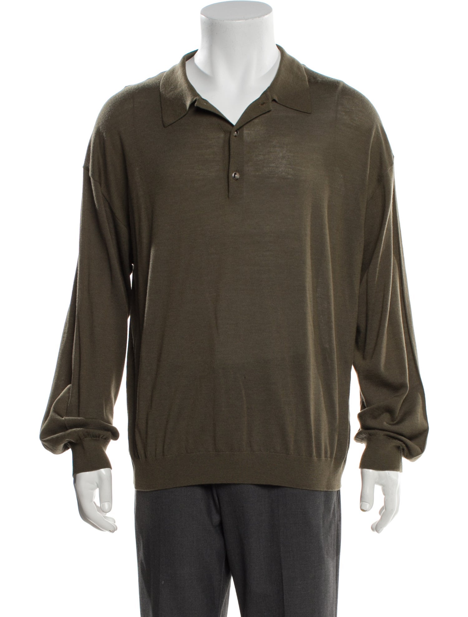Nanushka Merino Wool Collar Polo Sweater