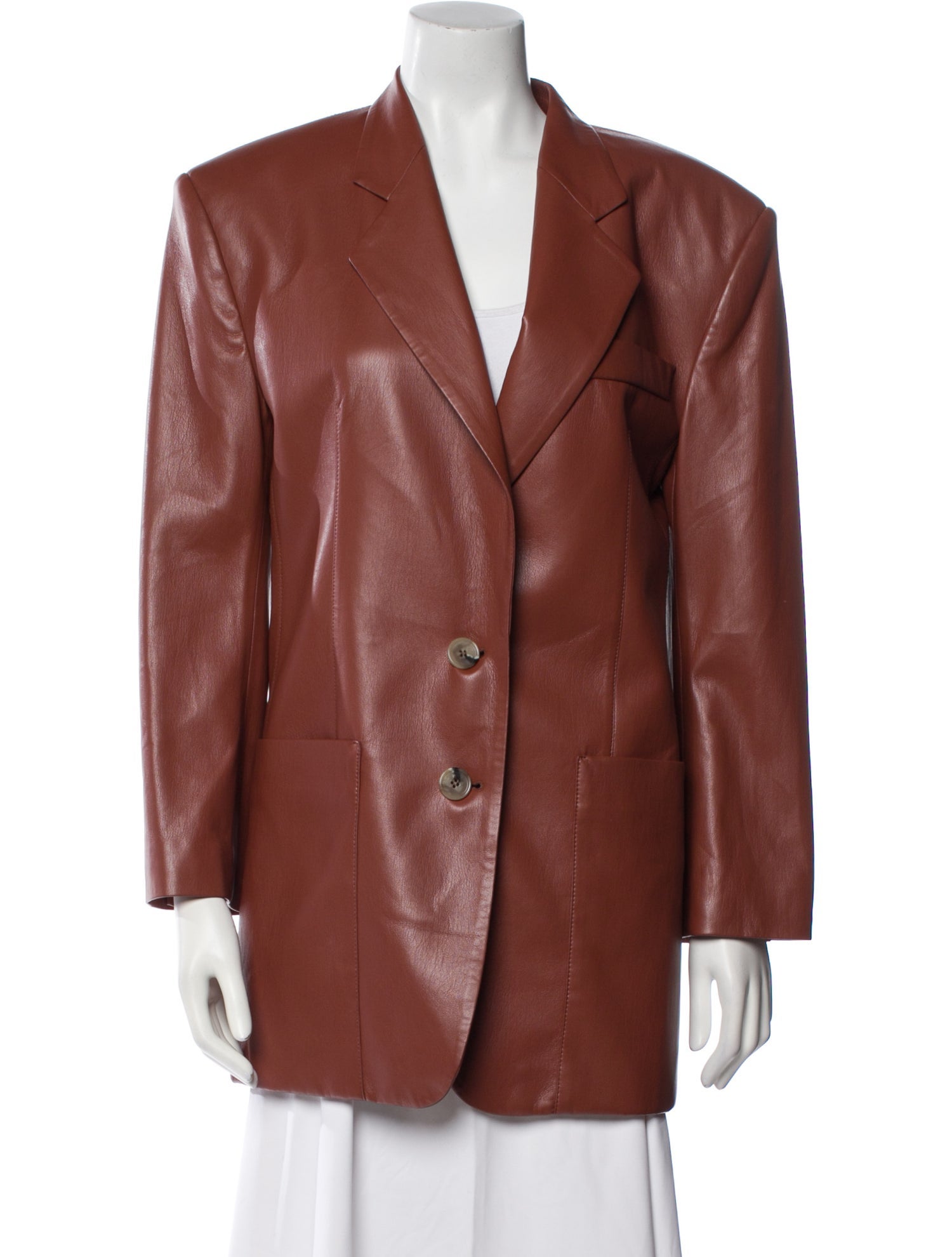Nanushka Faux Leather Blazer