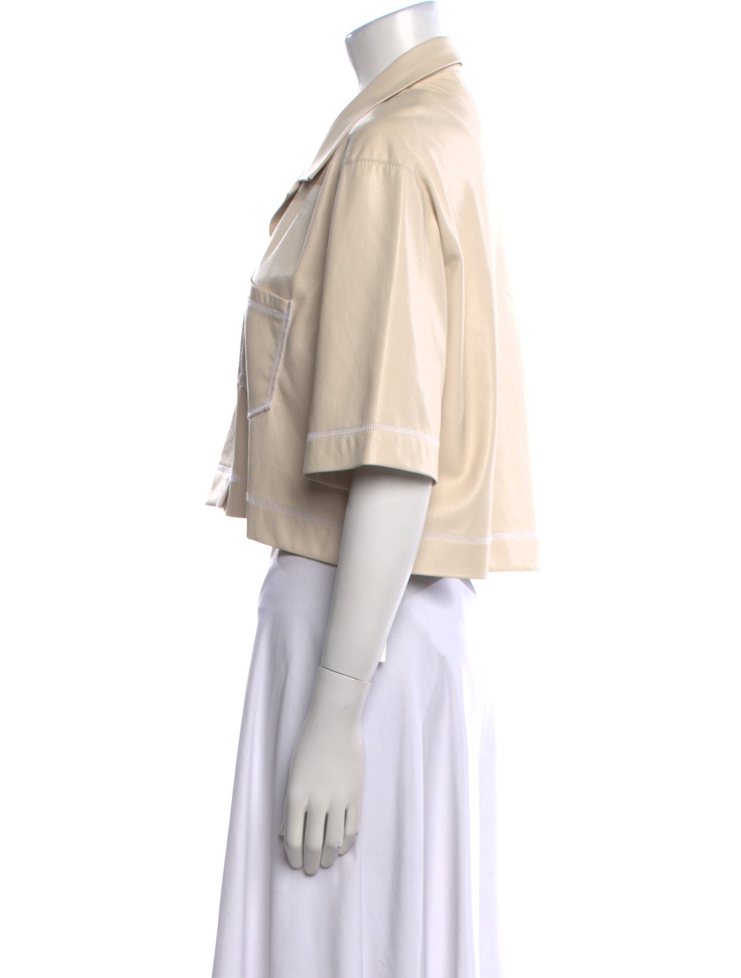 Nanushka Short Sleeve Crop Top