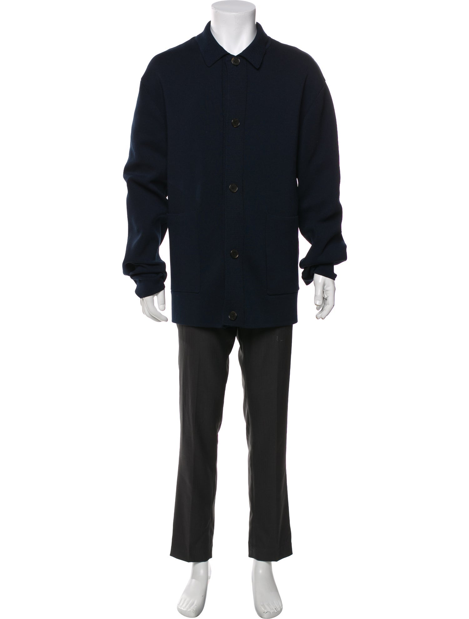 Nanushka Collar Long Sleeve Cardigan