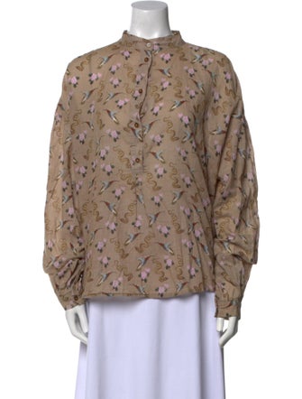 Nanushka Printed Mock Neck Blouse