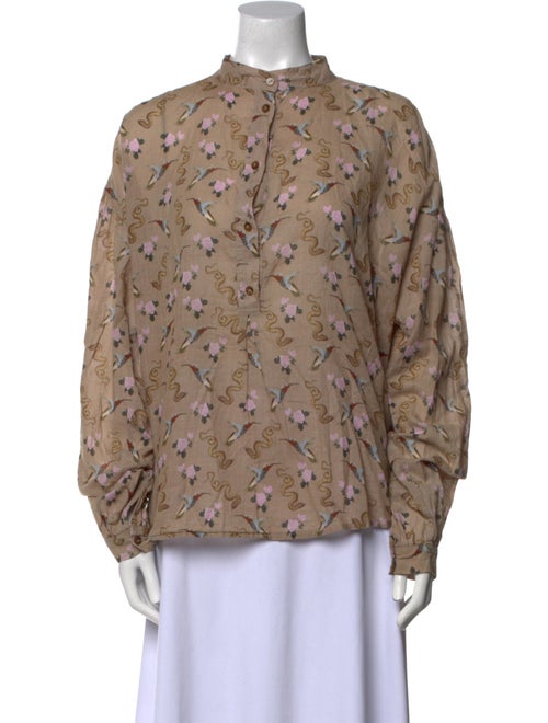 Nanushka Printed Mock Neck Blouse