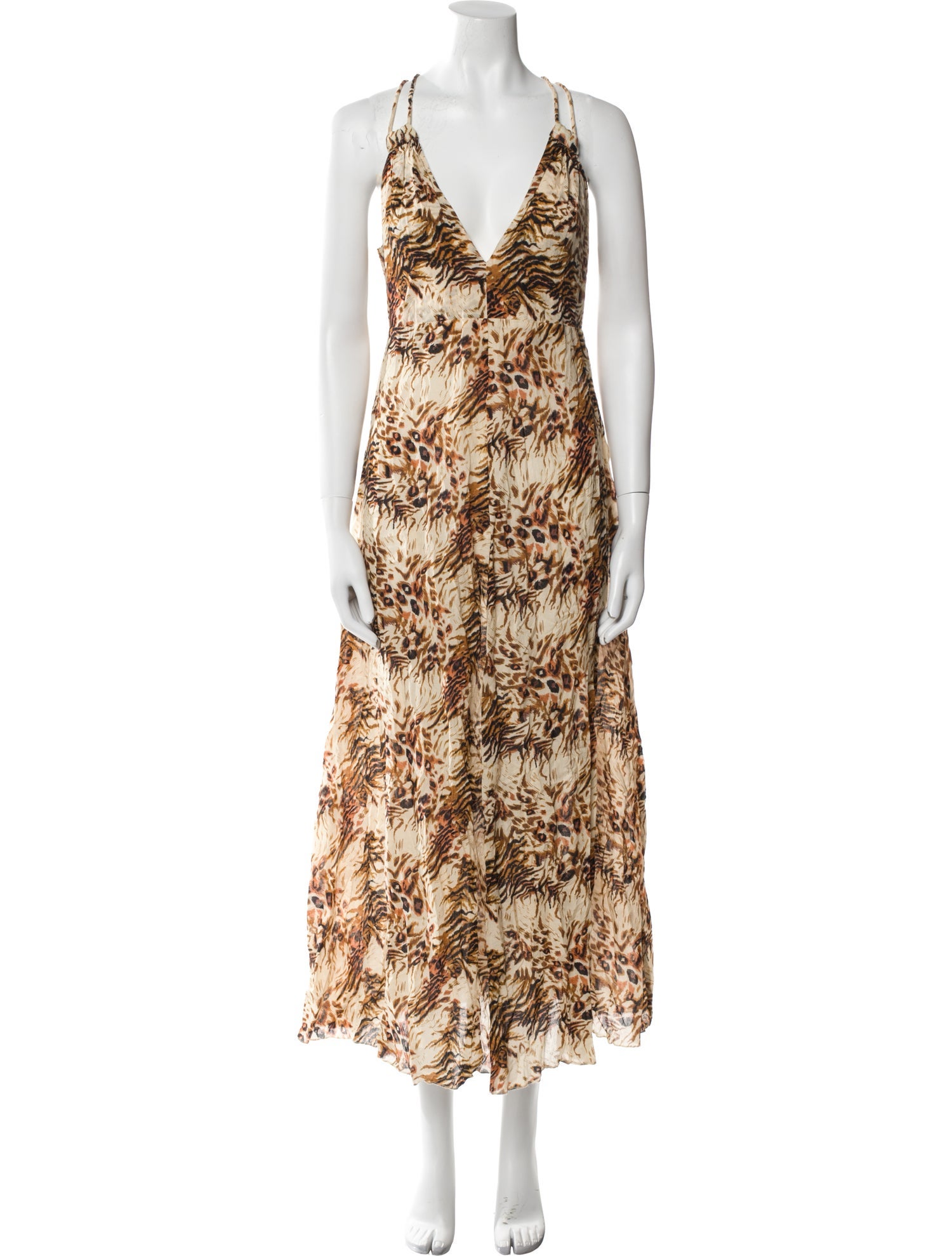 Nanushka Animal Print Long Dress