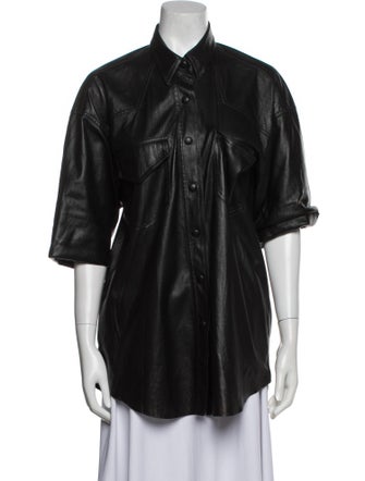 Nanushka Short Sleeve Button-Up Top