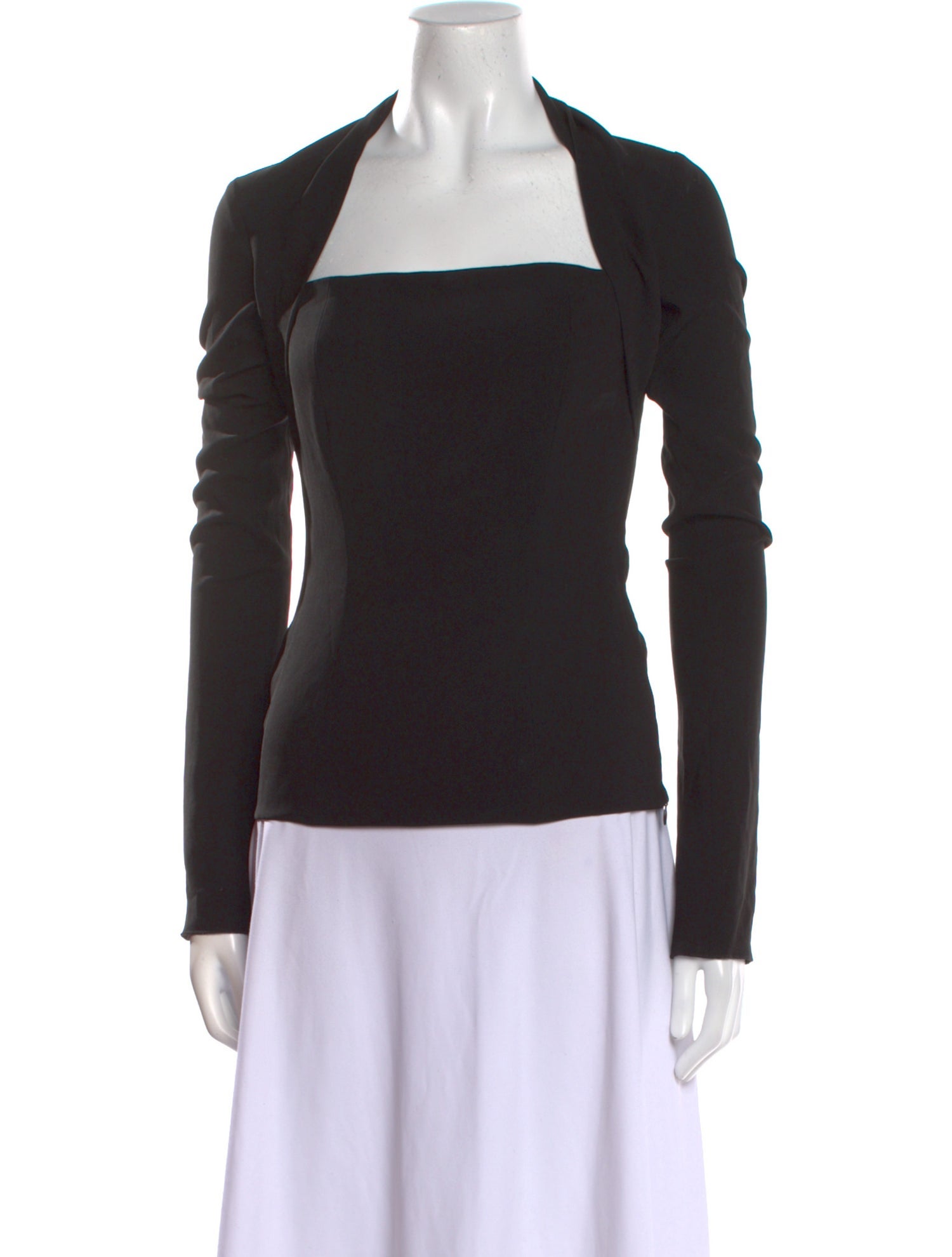 Nanushka Square Neckline Long Sleeve Top