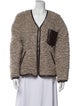 Nanushka Wool Printed Faux Fur Jacket