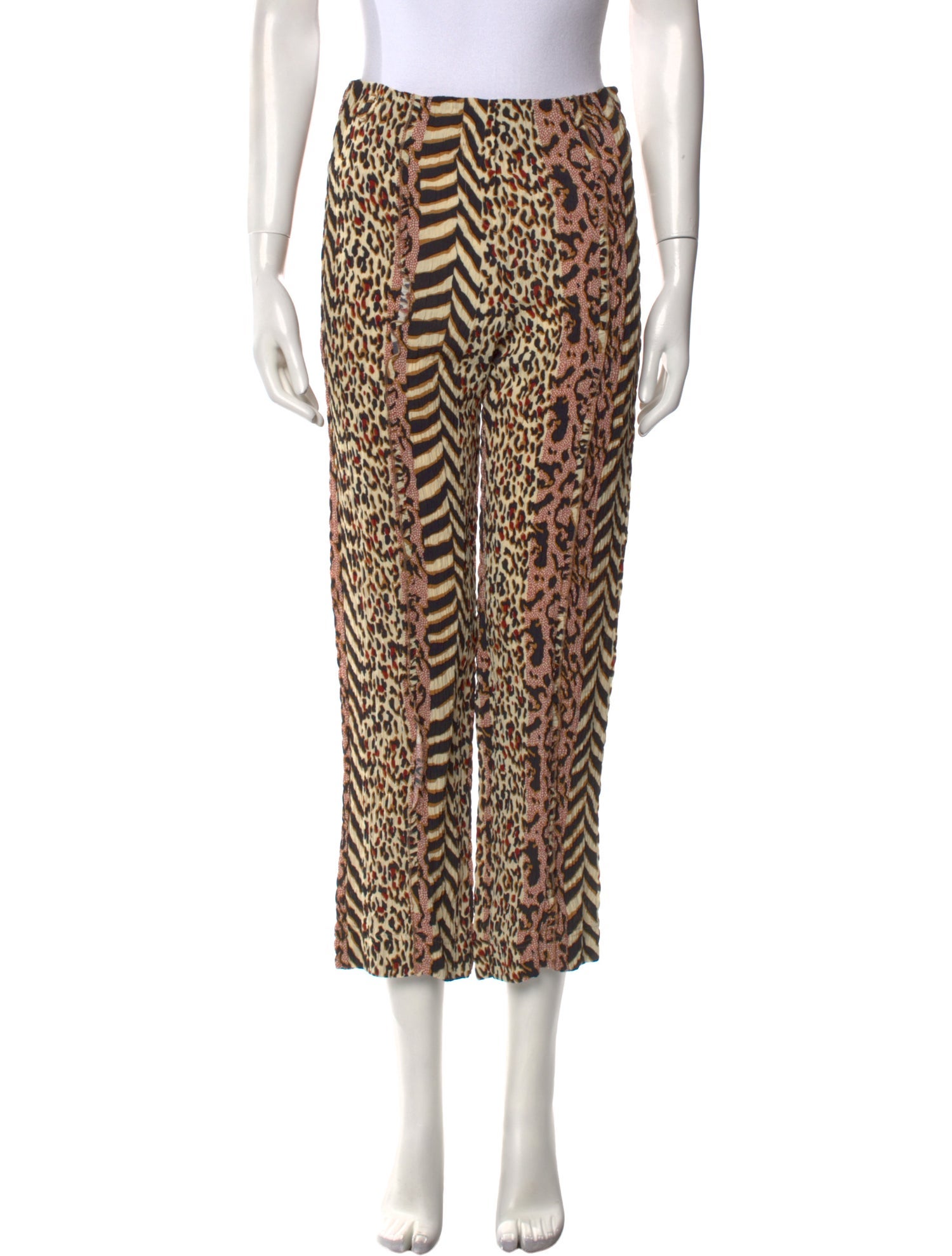 Nanushka Animal Print Straight Leg Pants