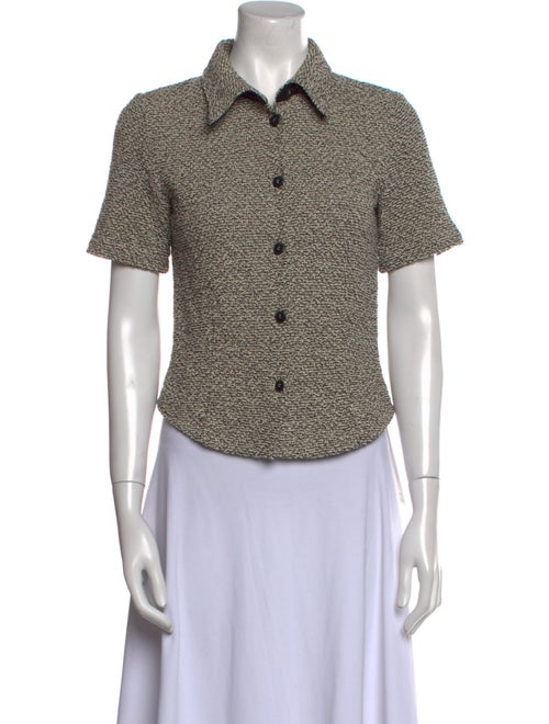 Nanushka Printed Short Sleeve Button-Up Top