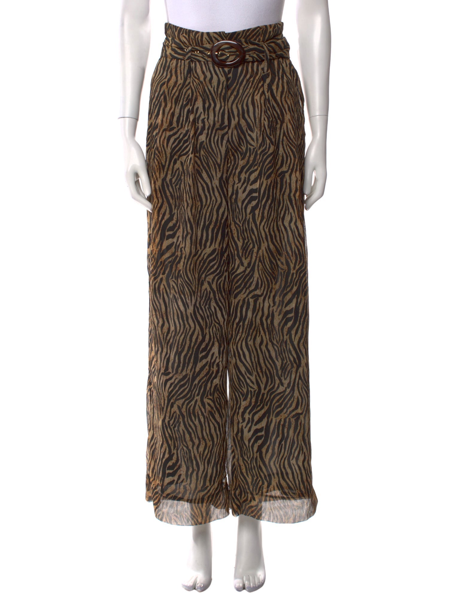 Nanushka Animal Print Wide Leg Pants