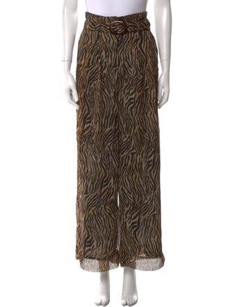 Nanushka Animal Print Wide Leg Pants