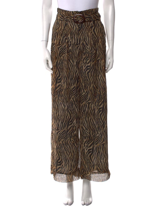 Nanushka Animal Print Wide Leg Pants