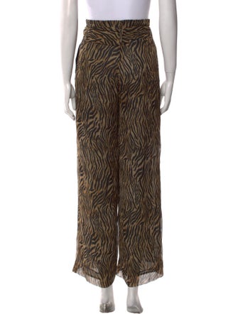 Nanushka Animal Print Wide Leg Pants