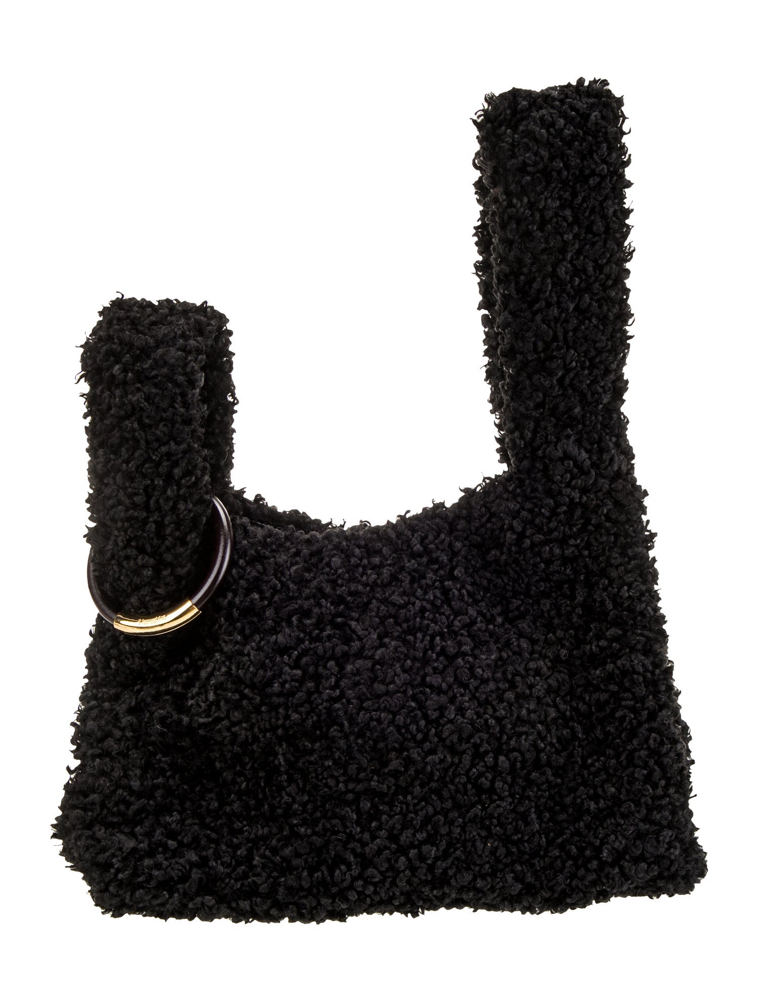 Nanushka Faux Fur Top Handle Bag