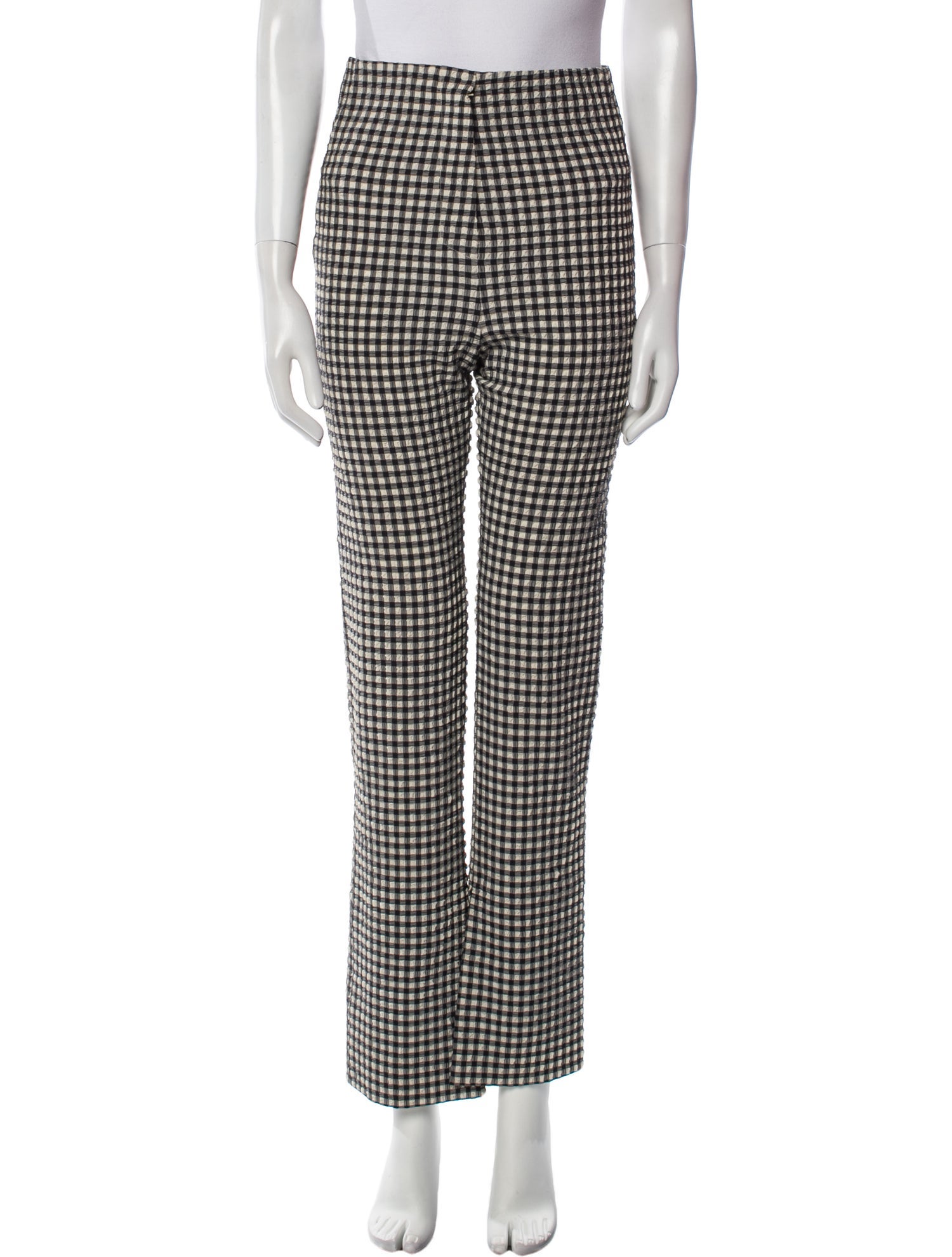 Nanushka Plaid Print Wide Leg Pants