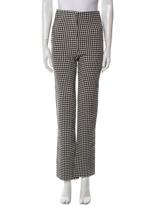 Nanushka Plaid Print Wide Leg Pants
