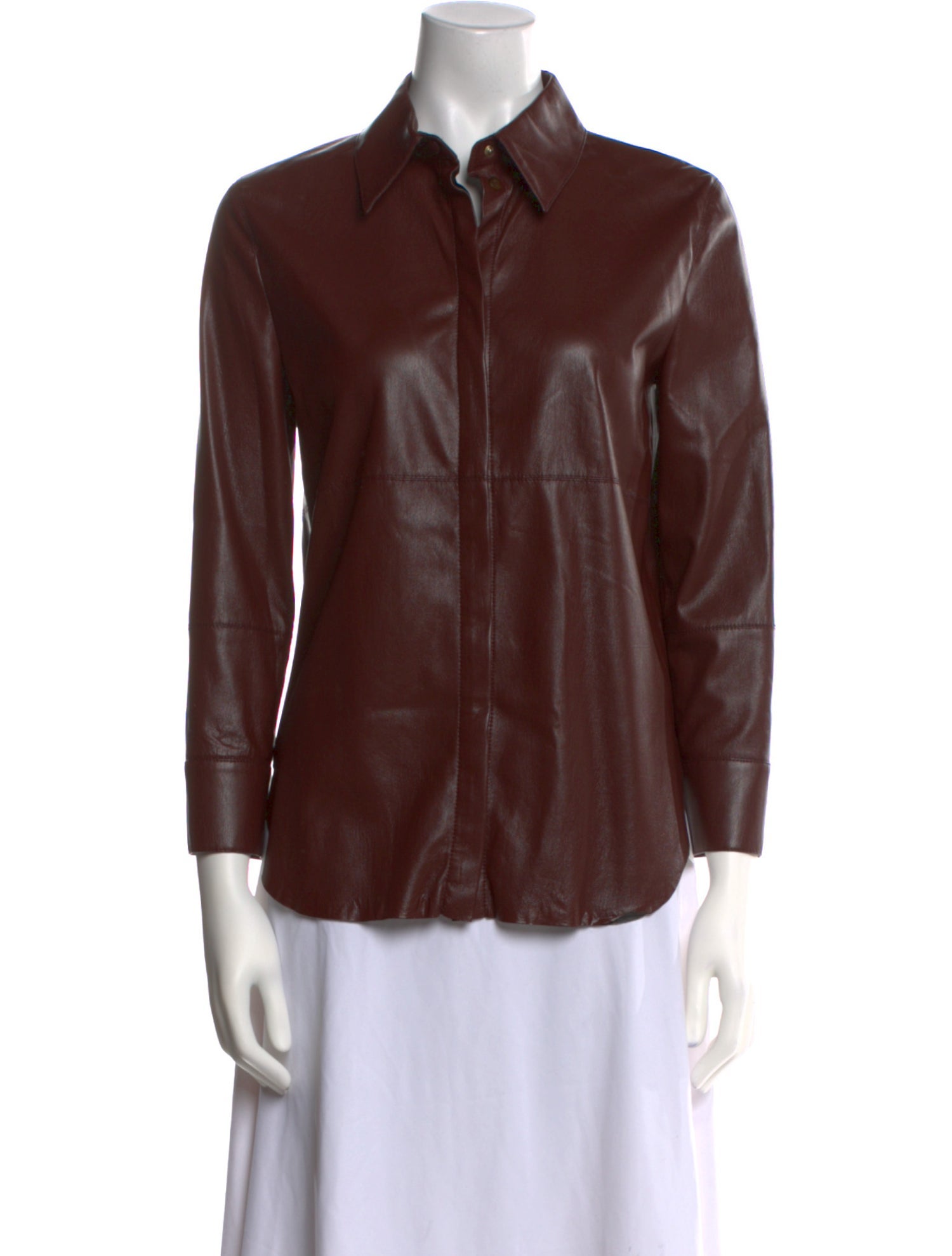 Nanushka Three-Quarter Sleeve Button-Up Top