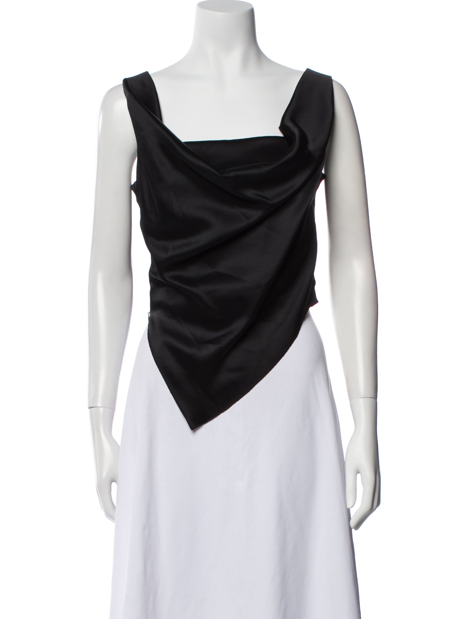 Nanushka Cowl Neck Sleeveless Crop Top