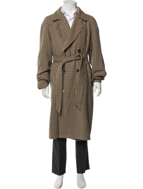 Nanushka Houndstooth Print Trench Coat