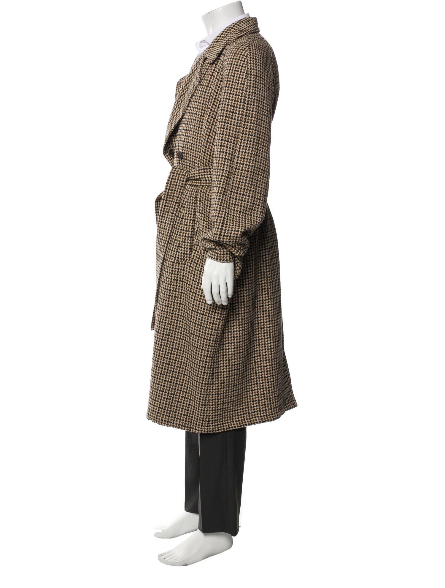 Nanushka Houndstooth Print Trench Coat