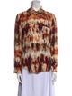 Nanushka Printed Long Sleeve Button-Up Top