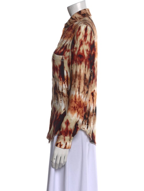 Nanushka Printed Long Sleeve Button-Up Top