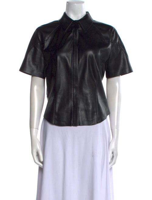 Nanushka Short Sleeve Button-Up Top