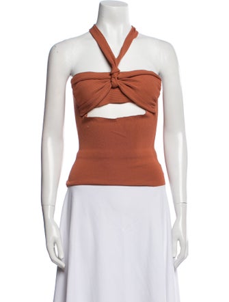 Nanushka Halterneck Sleeveless Crop Top