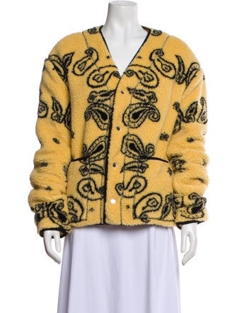 Nanushka Paisley Print Faux Fur Coat