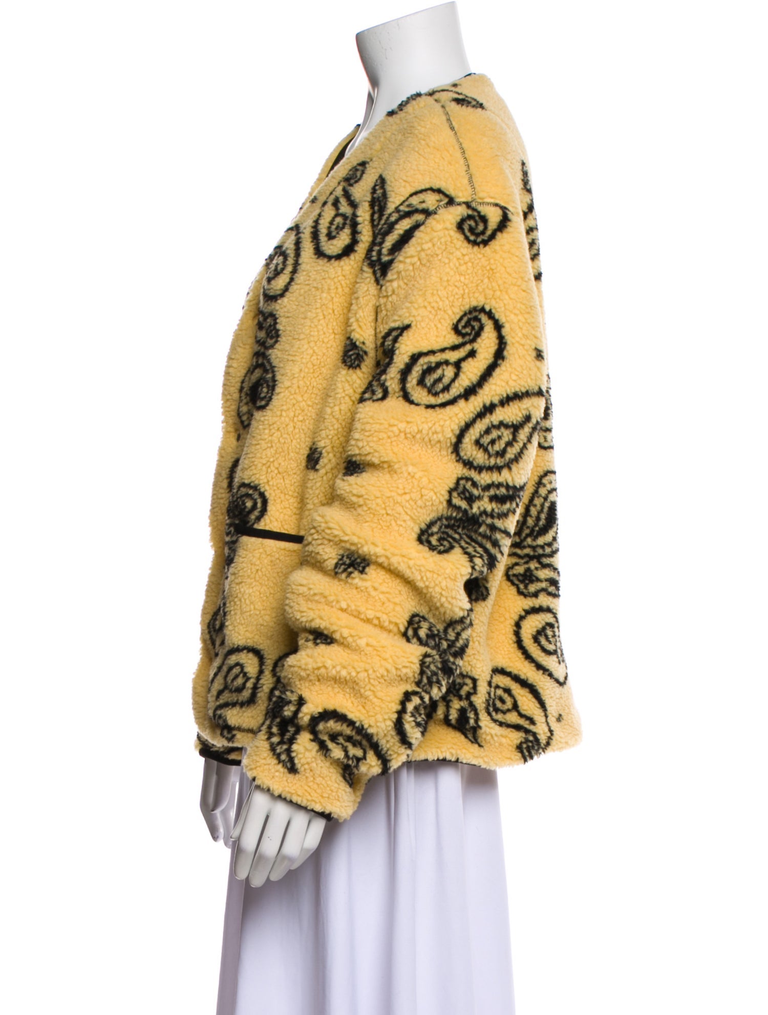 Nanushka Paisley Print Faux Fur Coat