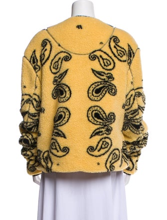 Nanushka Paisley Print Faux Fur Coat