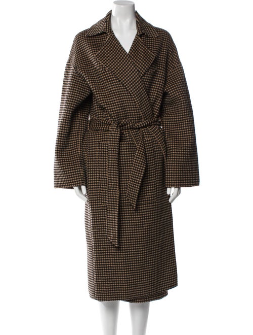 Nanushka Wool Houndstooth Print Peacoat