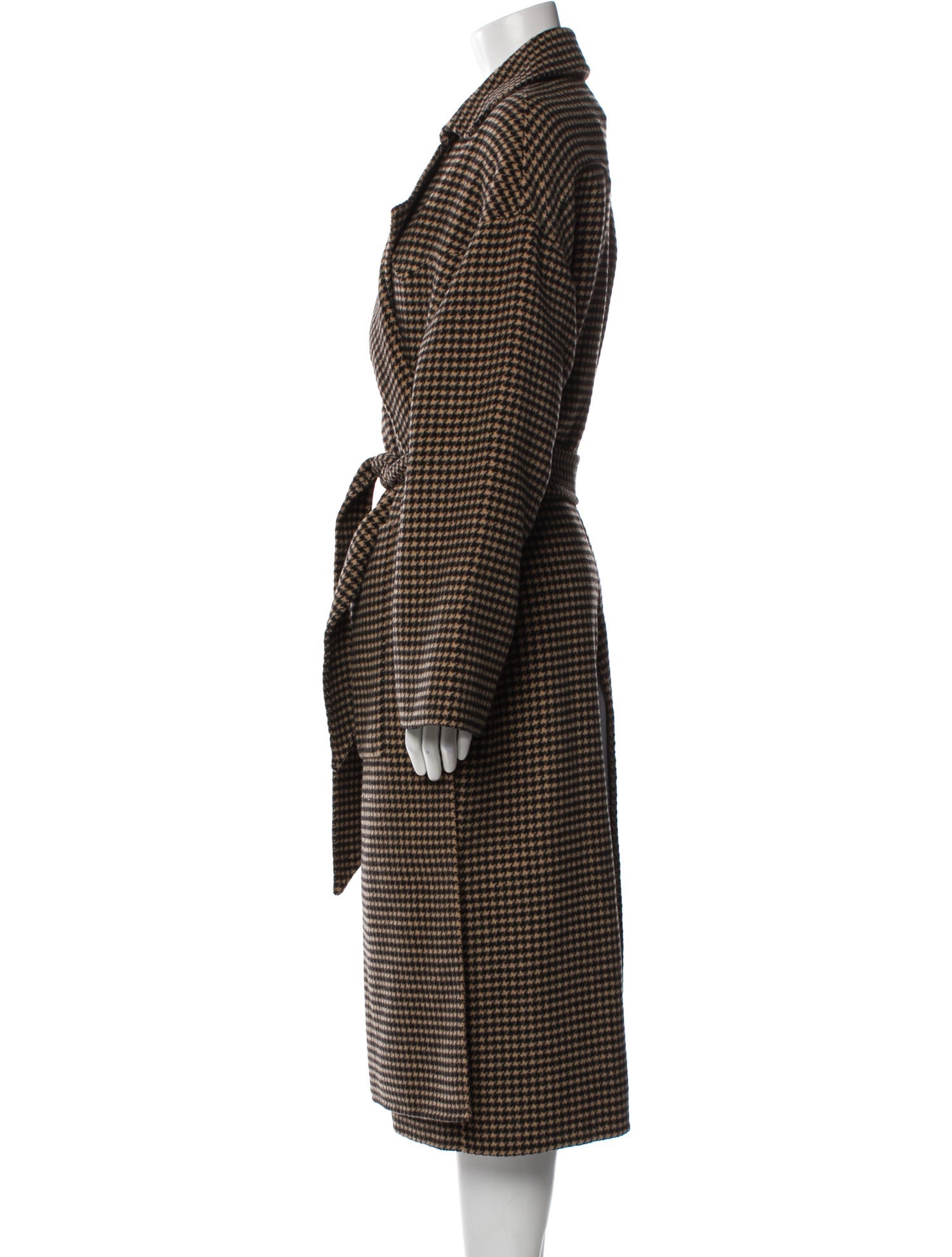 Nanushka Wool Houndstooth Print Peacoat