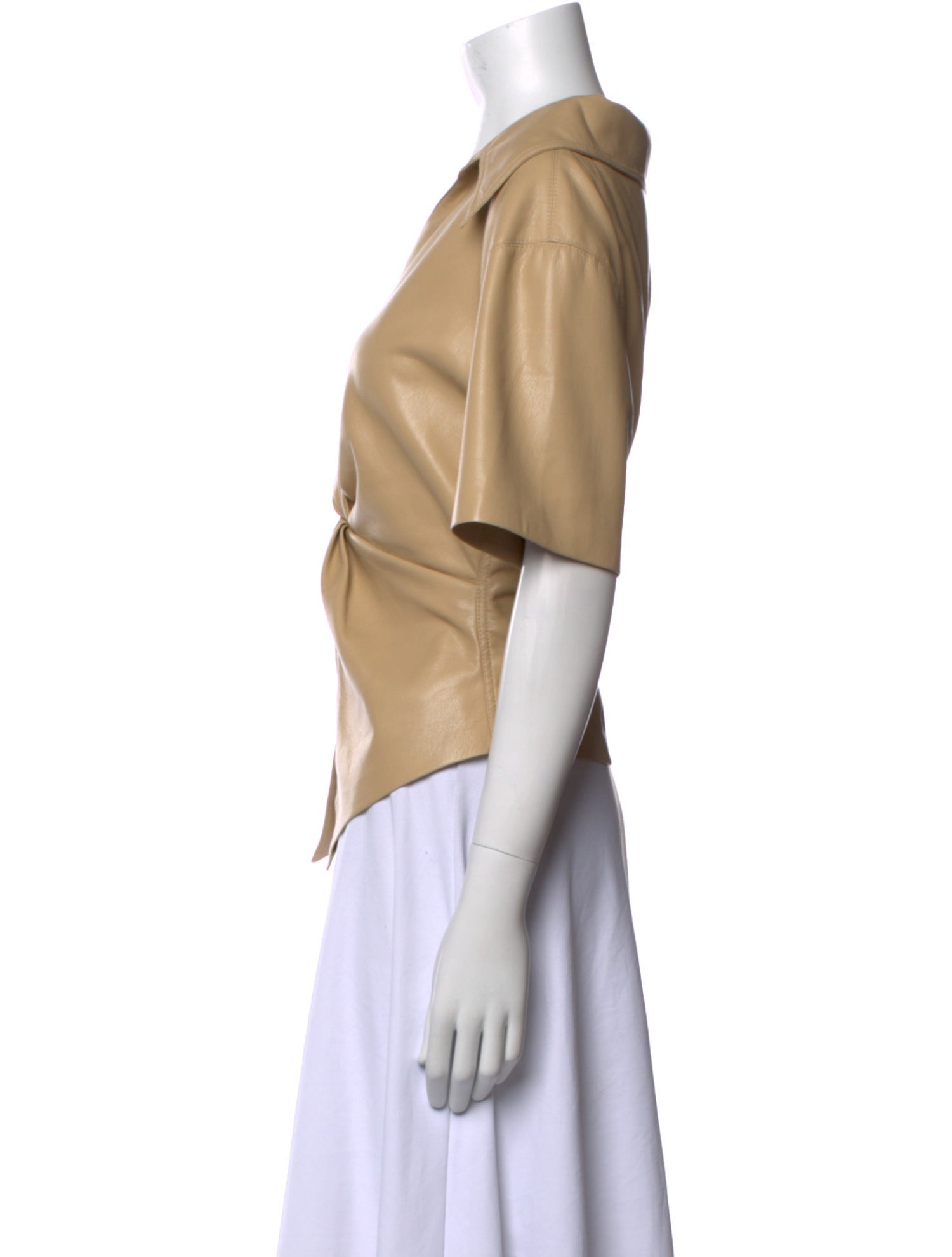 Nanushka Faux Leather V-Neck Crop Top