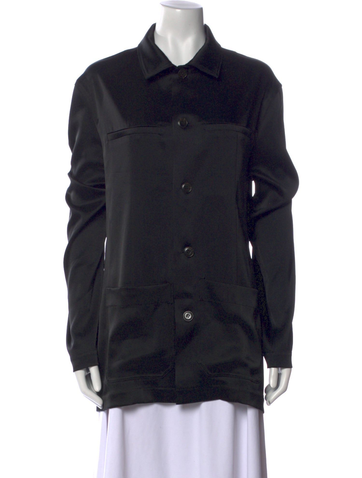 Nanushka Silk Long Sleeve Button-Up Top