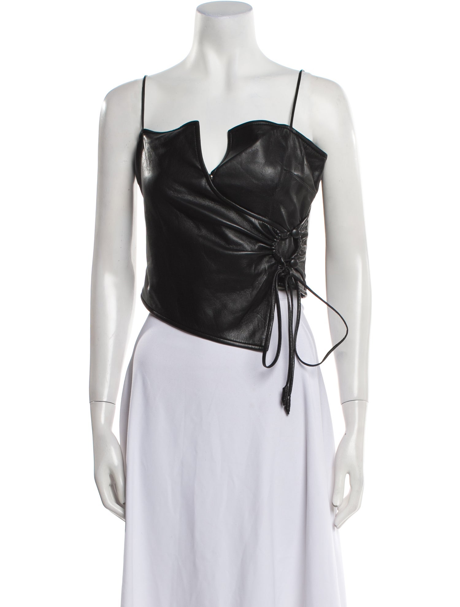 Nanushka Square Neckline Sleeveless Crop Top