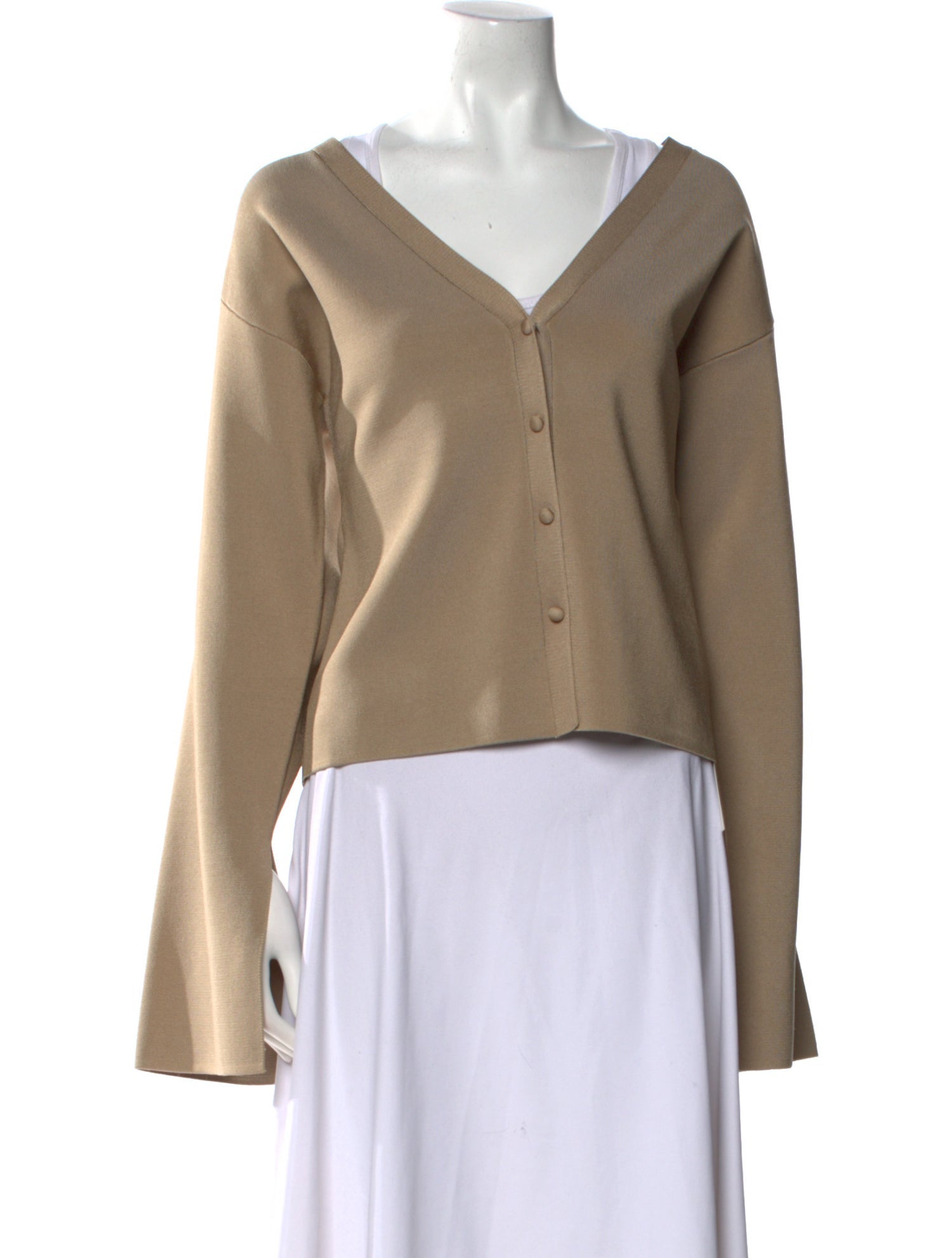 Nanushka V-Neck Long Sleeve Crop Top