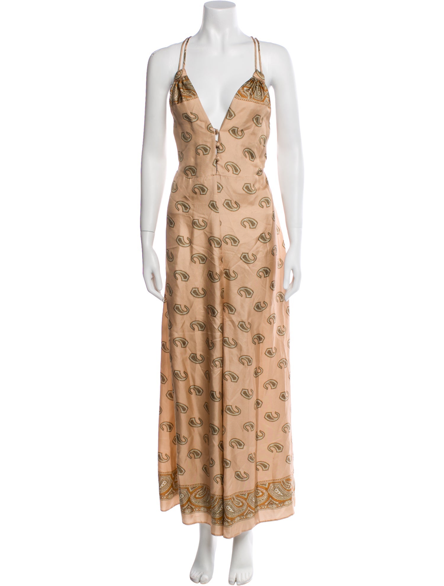 Nanushka Silk Paisley Print Jumpsuit