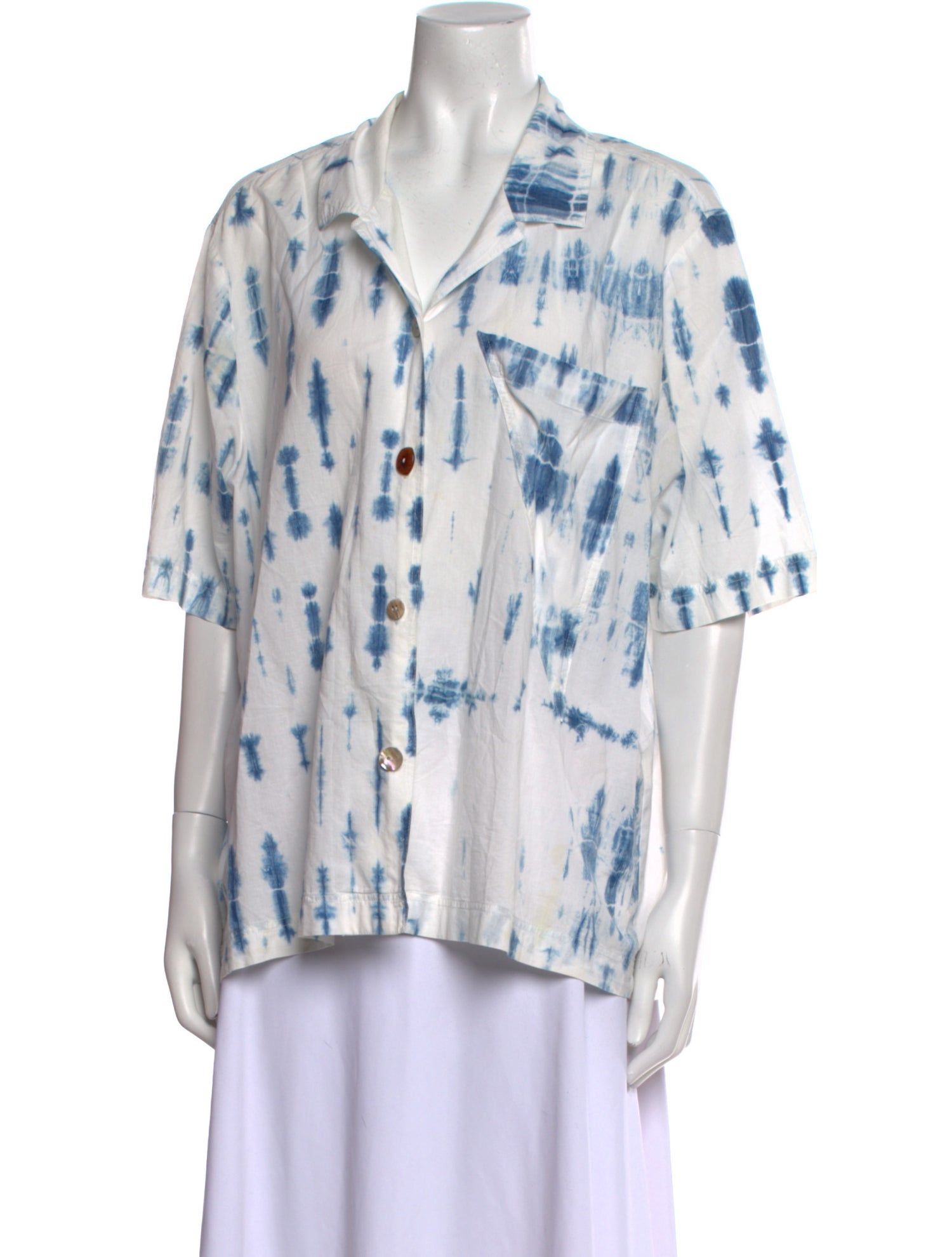 Nanushka Tie-Dye Print V-Neck Tunic