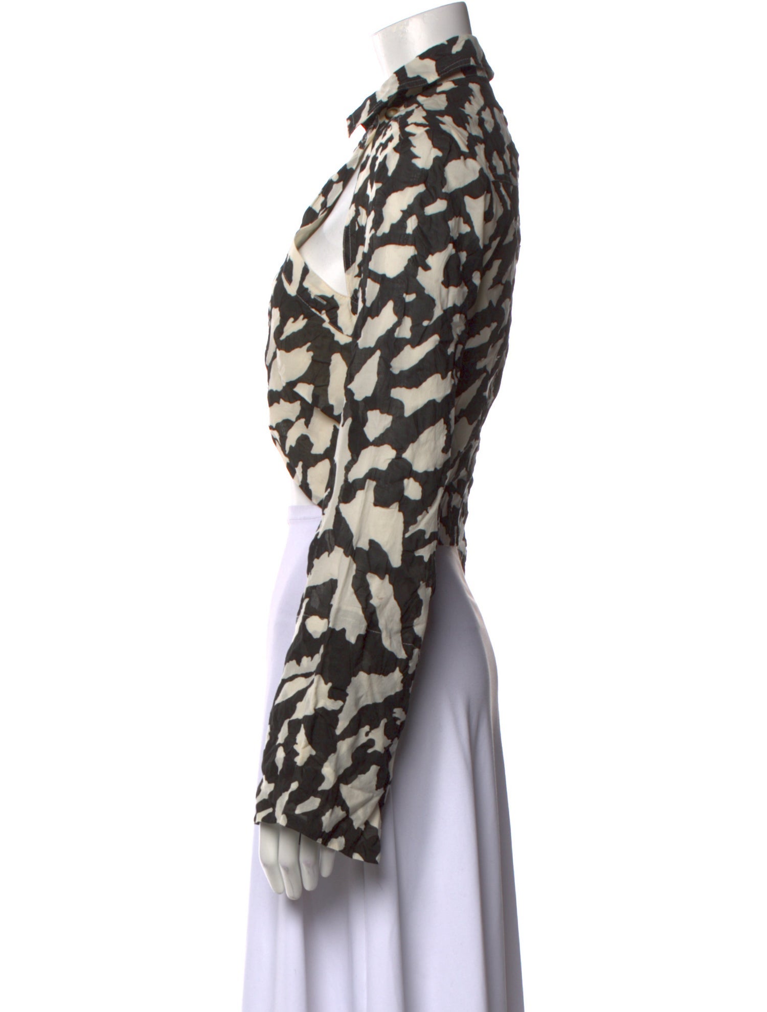 Nanushka Animal Print V-Neck Crop Top