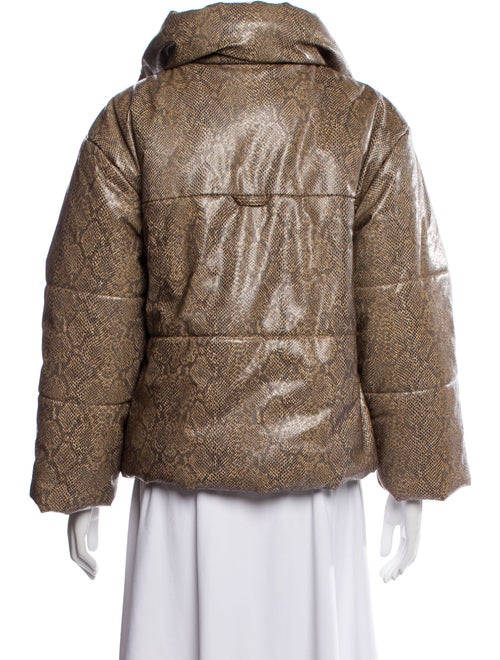 Nanushka Faux Leather Animal Print Faux Fur Jacket