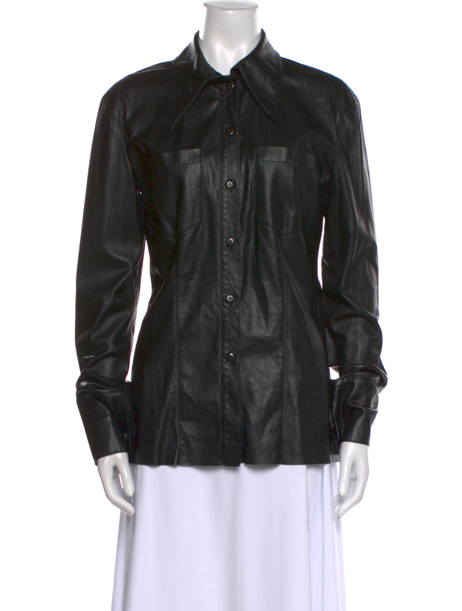 Nanushka Long Sleeve Button-Up Top