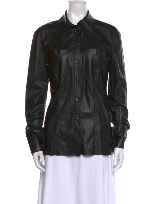 Nanushka Long Sleeve Button-Up Top