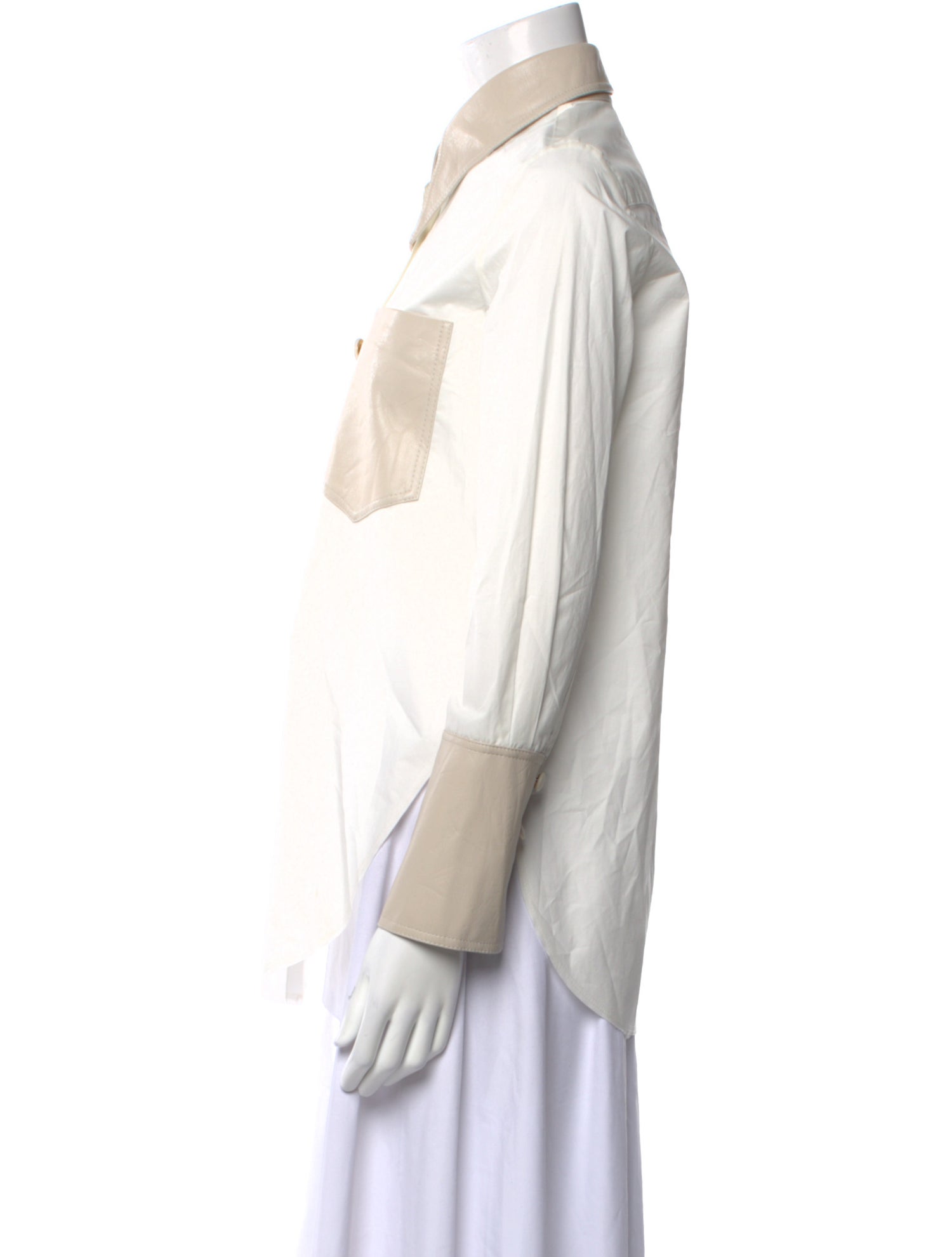 Nanushka Long Sleeve Button-Up Top