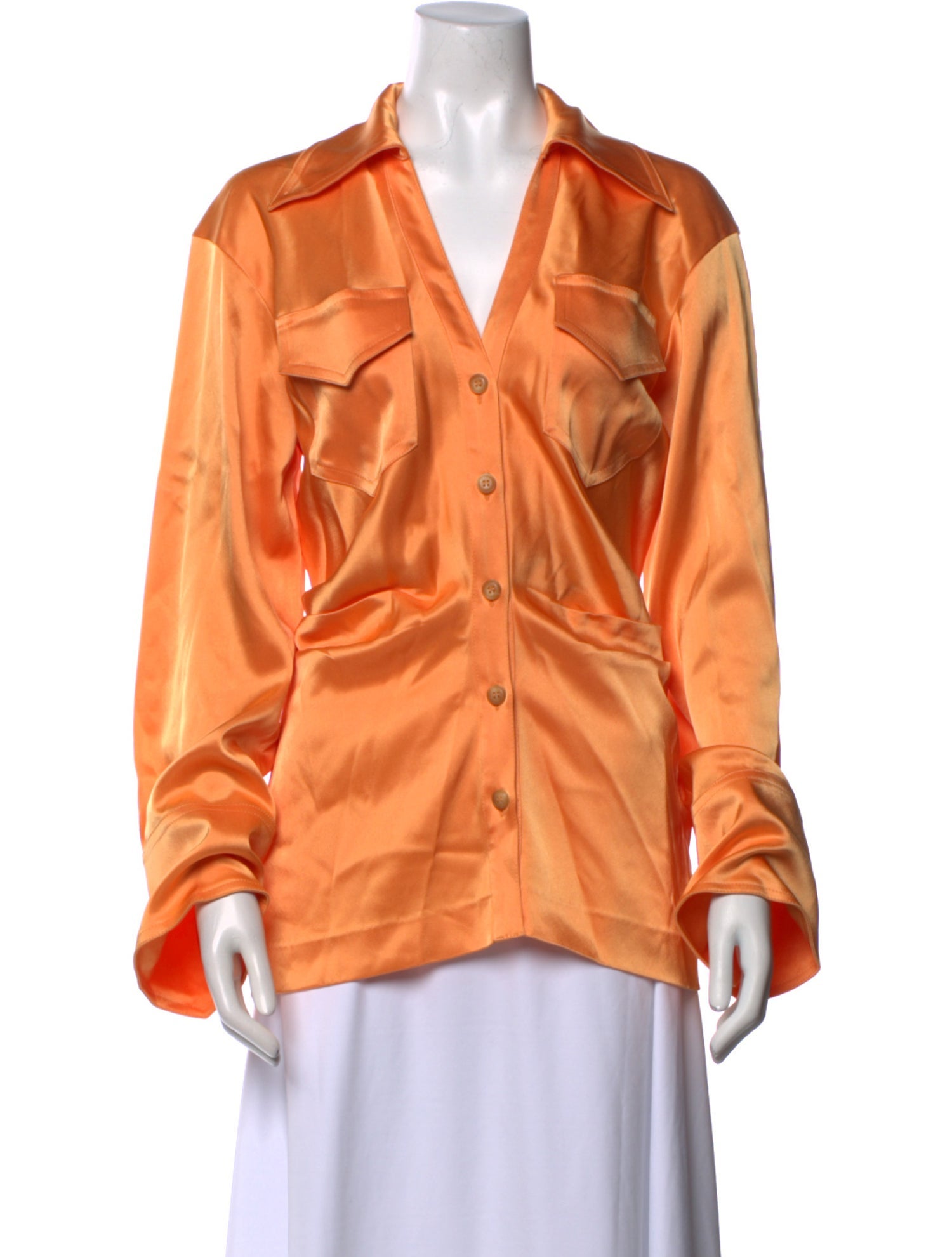 Nanushka Long Sleeve Button-Up Top