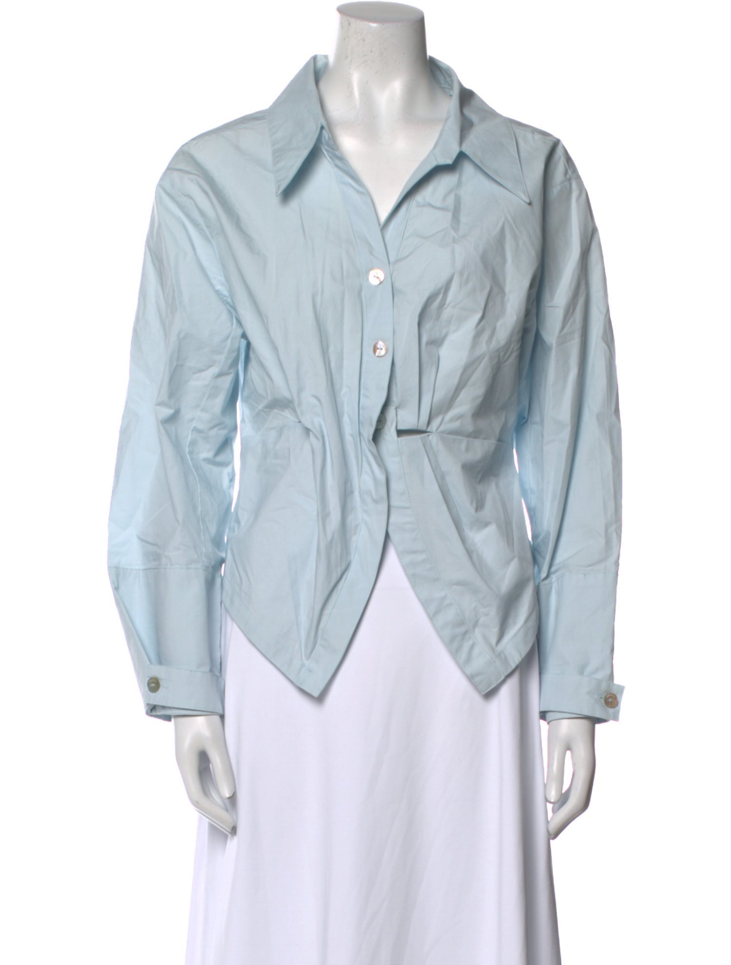 Nanushka Long Sleeve Button-Up Top