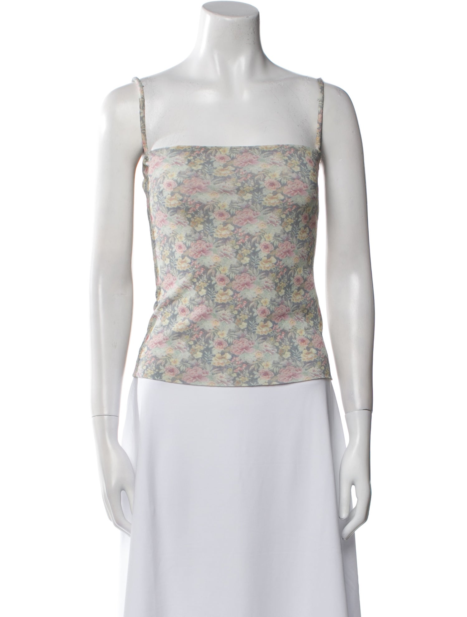 Nanushka Floral Print Square Neckline Crop Top
