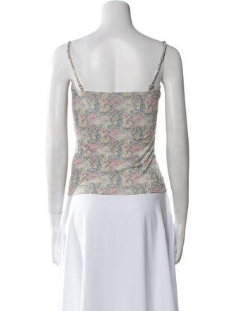 Nanushka Floral Print Square Neckline Crop Top