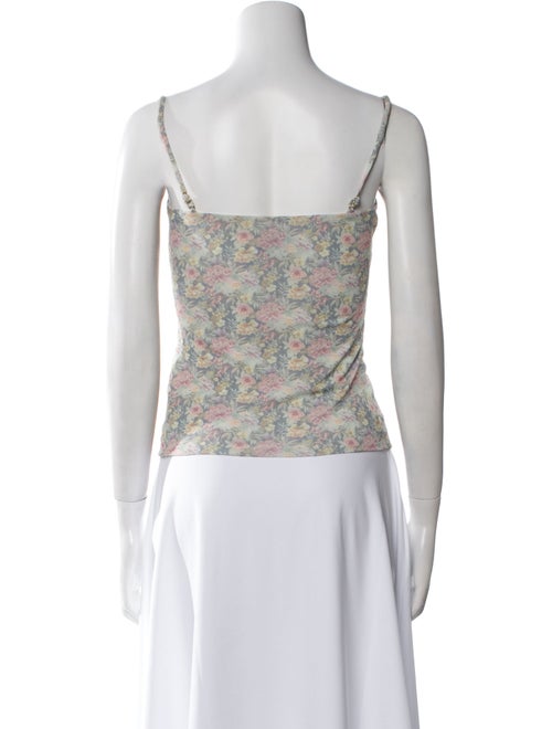Nanushka Floral Print Square Neckline Crop Top