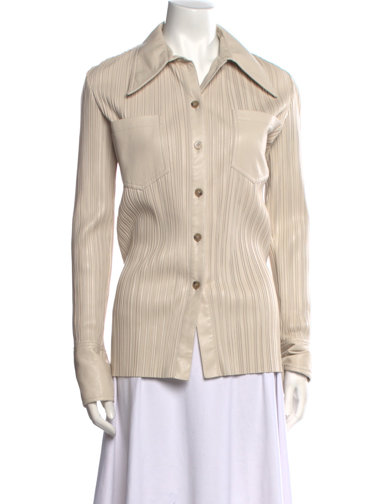 Nanushka Long Sleeve Button-Up Top